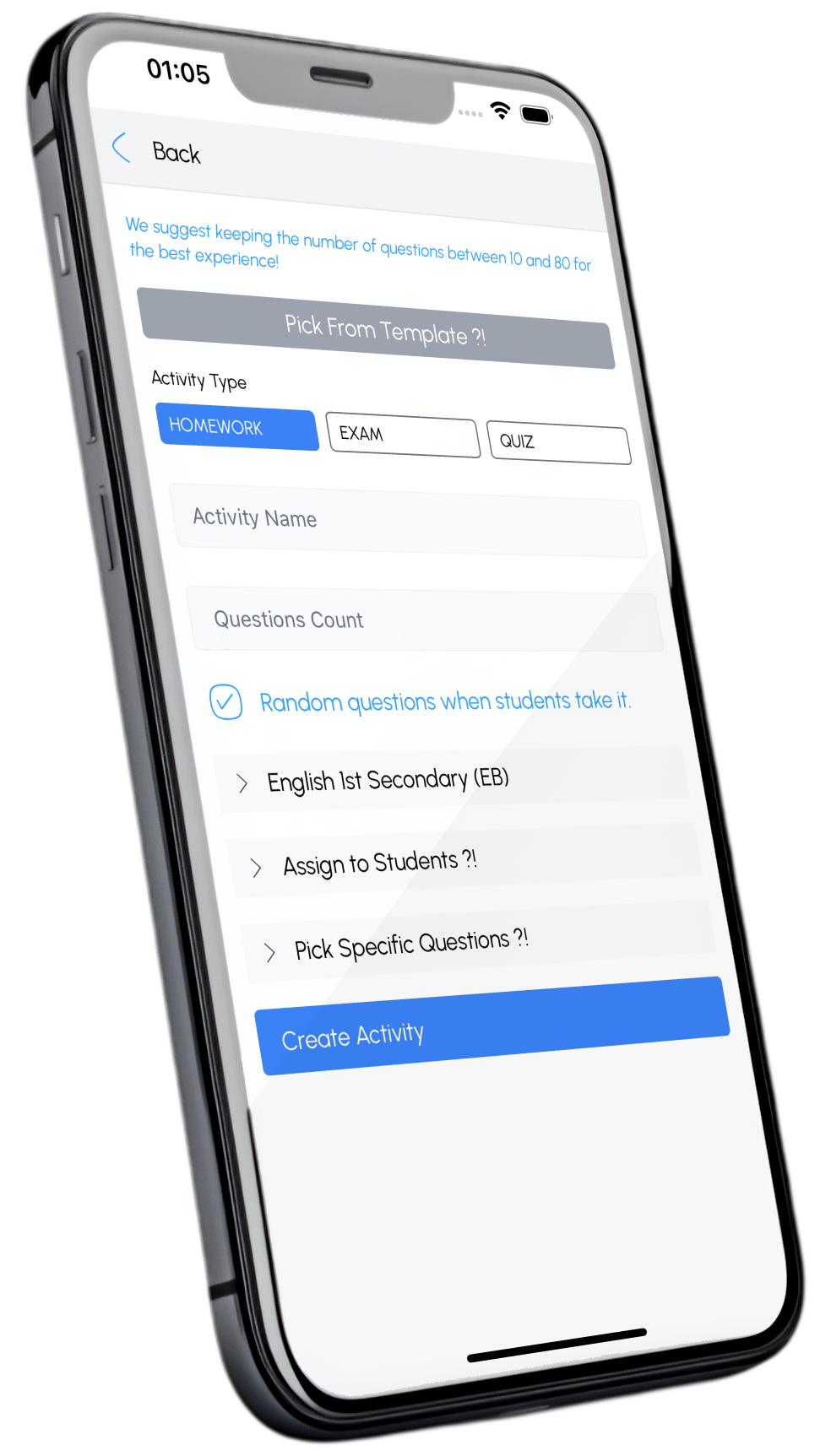 Quiz Generator Mobile View